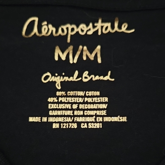 Aeropostale Black Short Sleeve Tee with Silver Accents - Picture 3 of 6